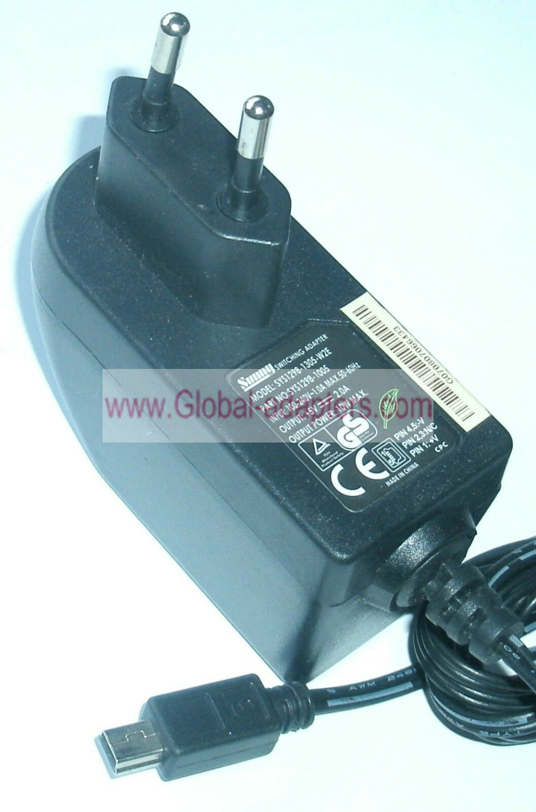 NEW SUNNY SYS1298-1305-W2E SYS1298-1005 5V 2.0A SWITCHING ADAPTER